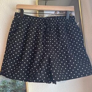 Polka Dot High Waist Drawstring Shorts
